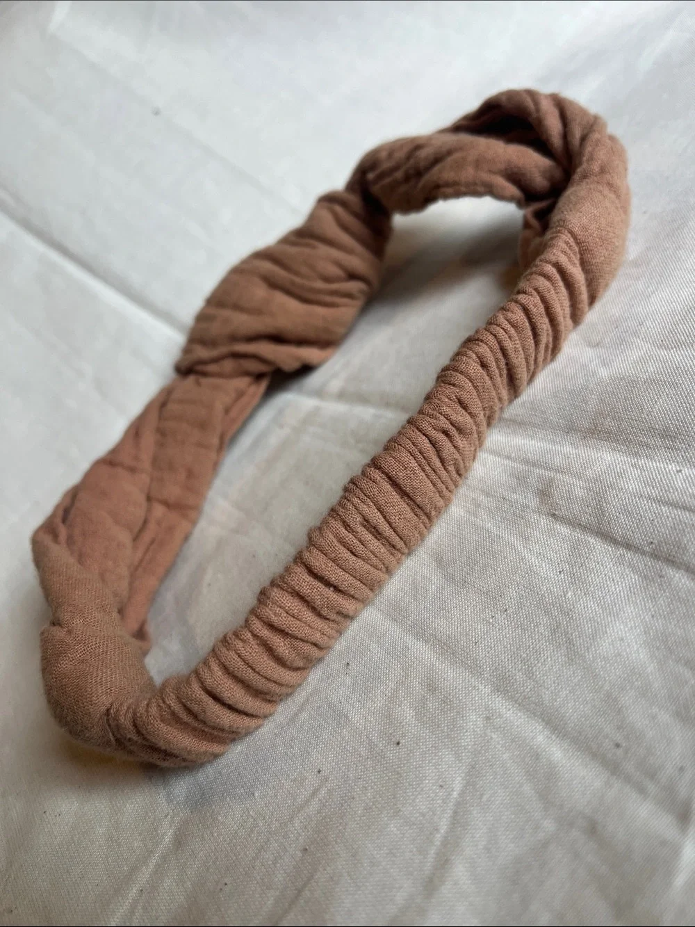 Rylee + Cru Knotted Fabric Headband in Brown - Girls Hair Accessory